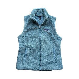 Patagonia Los Gatos Blue Fuzzy Fleece Vest Womens Large